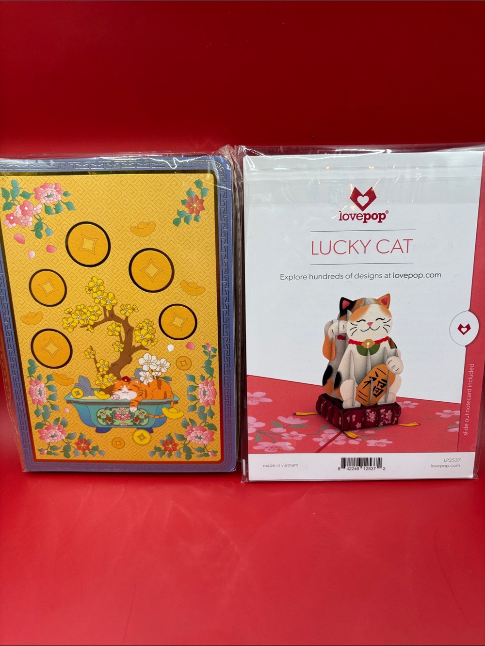 lovepop Lucky Cat Pop-Up Card and Cat Under Bonsai Tree Journal Set